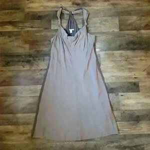 Banana Republic Two-Tone Silk Knot Back Dress with Cowl Neck Size 10P